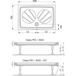Поддон для душа Ravak Galaxy Pro Gigant Pro 100x80