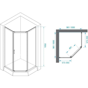 Купить Душевой уголок RGW Passage PA-86 1000x1000x1950, профиль хром в Москве с доставкой Душевой уголок RGW Passage PA-86 1000x1000x1950, профиль хром