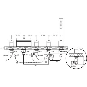 Купить Смеситель на борт ванны Ravak Waterfall WF 025.00 в Москве с доставкой Смеситель на борт ванны Ravak Waterfall WF 025.00