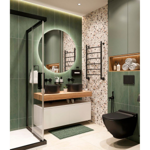 Столешница STWORKI Ольборг 120 дуб французский, без отверстий, 2 тумбы 60 + 2 раковины