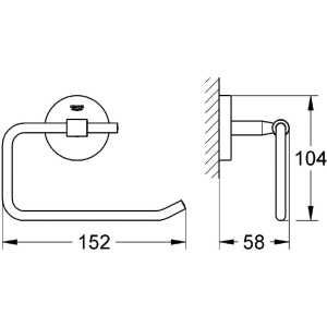 Держатель для туалетной бумаги Grohe BauCosmopolitan 40457001 хром
