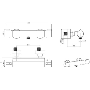 Термостатический смеситель Aquatek для душа AQ1063CR хром