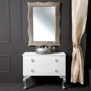 Купить Тумба с раковиной Armadi Art NeoArt 100 белая с ручками Drop хром, с ножками в Москве с доставкой Тумба с раковиной Armadi Art NeoArt 100 белая с ручками Drop хром, с ножками