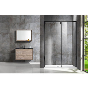 Душевая дверь в нишу Vincea Lugano VDS-1L130CLB-1 130 см, профиль черный