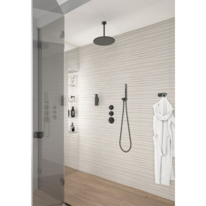 Душевой комплект Timo Saona SX-2399/03SM С ВНУТРЕННЕЙ ЧАСТЬЮ, с термостатом, матовый черный