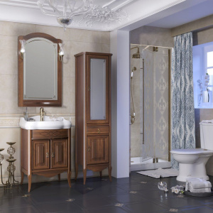 Зеркало Opadiris Лоренцо 60 светлый орех, с полкой и выключателем