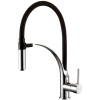 Смеситель для кухни Lemark Soul LM6007C с гибким изливом, хром, черный
