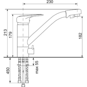 Смеситель для кухни Ulgran Quartz UQ-010 асфальт