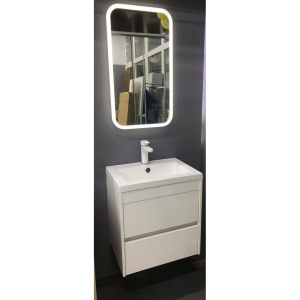 Тумба с раковиной Art&Max Family 50, подвесная, Bianco Lucido