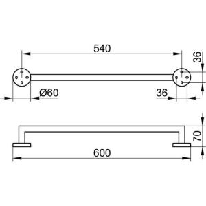 Полотенцедержатель Keuco Edition 90 19001 60 см, хром