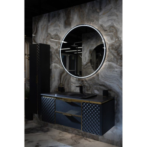 Зеркало круглое Armadi Art Vallessi 100 см, черное, с подсветкой