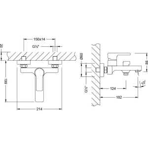 Смеситель для ванны с душем Lemark Aura LM0614CH хром