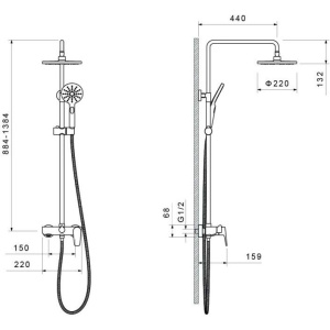 Душевая стойка Aquatek Бетта AQ2140CR хром