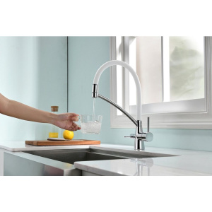 Комплект Мойка кухонная Paulmark Kroner PM215151-BS брашированная нержавеющая сталь + Смеситель Siegen Si213111-CRw хром, с гибким изливом