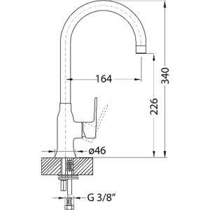 Смеситель для кухни Alveus Slim 1134832 антрацит
