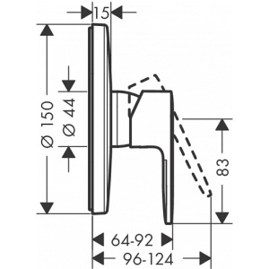 Комплект смеситель для душа и скрытая часть Hansgrohe Vernis Blend 71667000S, хром
