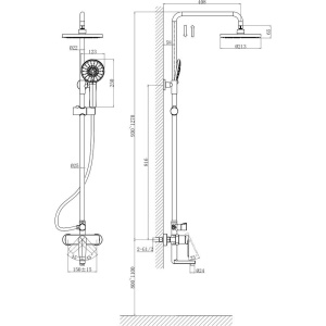 Душевая стойка D&K Bayern.Fürth DA1523701B18 хром