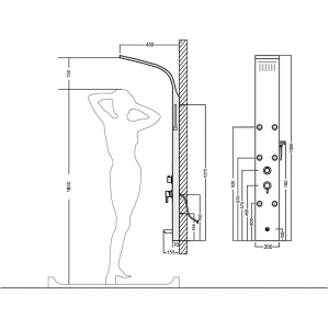 Купить Душевая панель Aquanet Galaxy Black AP40-05 в Москве с доставкой Душевая панель Aquanet Galaxy Black AP40-05