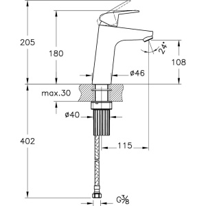 Смеситель для раковины VitrA Flow Round A42925EXP хром