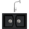 Комплект Мойка кухонная FOSTO КМ 79-50 обсидиан + Смеситель MEGA Life MG-TK06 хром