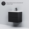 Тумба с раковиной AM.PM Gem 60 черная матовая, подвесная, с 2 ящиками, с белой раковиной