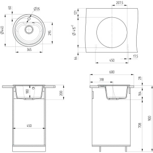Купить Мойка кухонная Ulgran U-700 -341 ультра-белая в Москве с доставкой Мойка кухонная Ulgran U-700 -341 ультра-белая