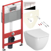 Комплект Унитаз подвесной VitrA Shift 7742B003-0075 белый глянцевый + Крышка Integra Square 191-003-009 с микролифтом + Инсталляция TECE Now 9400412 4 в 1 с кнопкой смыва