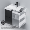 Тумба с раковиной AM.PM Gem 60 черная матовая, подвесная, с 2 ящиками, с белой раковиной