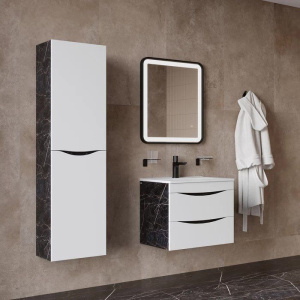 Купить Тумба с раковиной IDDIS Cloud 60 подвесная, белая, черный мрамор в Москве с доставкой Тумба с раковиной IDDIS Cloud 60 подвесная, белая, черный мрамор