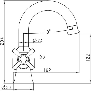 Купить Смеситель для раковины Kaiser Carlson Lux 11211 в Москве с доставкой Смеситель для раковины Kaiser Carlson Lux 11211
