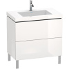 Тумба с раковиной Duravit L-Cube 80, напольная, глянцевая белая