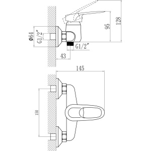 Смеситель для душа Savol S-T3004