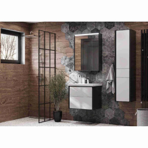 Купить Тумба под раковину Roca Ronda 60 ZRU9302963 белый глянец, антрацит в Москве с доставкой Тумба под раковину Roca Ronda 60 ZRU9302963 белый глянец, антрацит