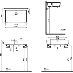 Раковина VitrA Archiplan 7404B003-0012 60 см