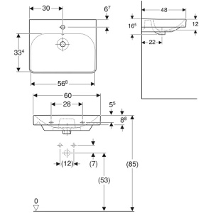 Купить Раковина подвесная Geberit Smyle 60 500.229.01.1 белая в Москве с доставкой Раковина подвесная Geberit Smyle 60 500.229.01.1 белая