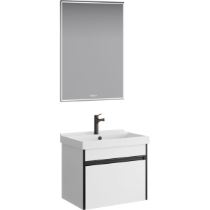 Тумба с раковиной Aqwella Urban 60 подвесная, белая глянцевая