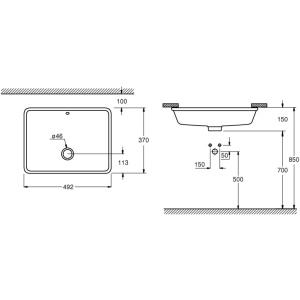 Раковина встраиваемая Grohe Cube Ceramic 50 3948000H белая