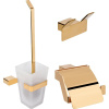 Купить Набор DEKOR BANYO SS 304 Gold, Ершик + Держатель туалетной бумаги + Крючок в Москве с доставкой Набор DEKOR BANYO SS 304 Gold, Ершик + Держатель туалетной бумаги + Крючок