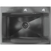 Мойка кухонная Ulgran 60х45, черная брашированная сталь