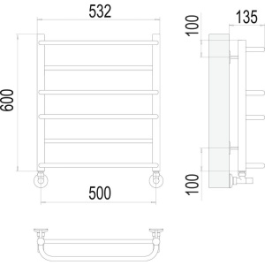Купить Полотенцесушитель водяной Terminus Евромикс П6 500x600 в Москве с доставкой Полотенцесушитель водяной Terminus Евромикс П6 500x600