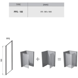 Боковая стенка Ravak Ravak Pivot PPS-100 90GA0C00Z1 100х190 профиль блестящий/стекло Transparent
