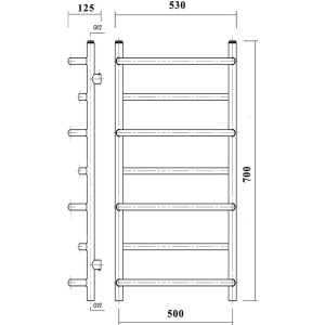 Купить Полотенцесушитель водяной Domoterm Орфей П7 50x70, хром в Москве с доставкой Полотенцесушитель водяной Domoterm Орфей П7 50x70, хром