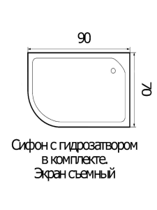 Поддон душевой асимметричный Wemor 90/70/24 R (10000000716)