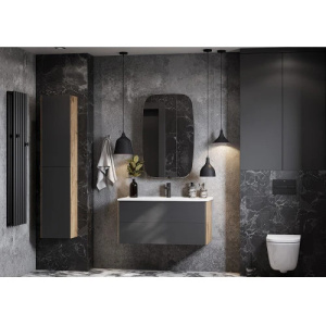 Тумба с раковиной Aquaton Сохо 100 1A2582K1AJA00 дуб веллингтон, графит софт