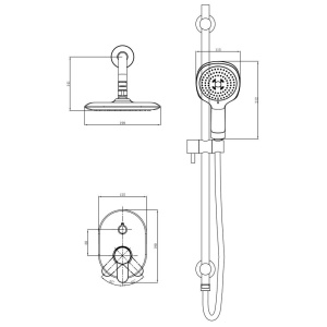 Душевой комплект D&K Rhein Marx DA1395701 С ВНУТРЕННЕЙ ЧАСТЬЮ