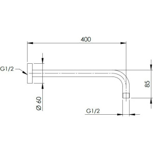 Кронштейн для верхнего душа Remer 343L40 40 см