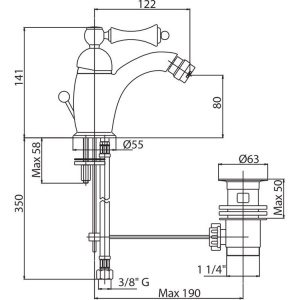 Смеситель для биде Cezares Margot MARGOT-BSM1-03/24-Bi