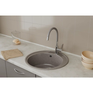 Смеситель для кухни Rush Siple SI7335-60Grey серый, с гибким изливом