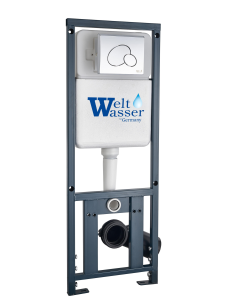 Кнопка черная матовая нажимная для инсталляции Круглая WeltWasser MARBERG 410 RD MT-BL (10000010234)