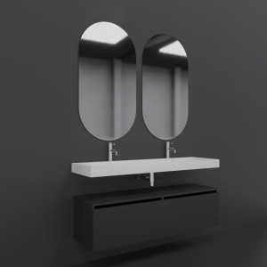 Мебель для ванной Armadi Art Flat 140 подвесная, антрацит матовый